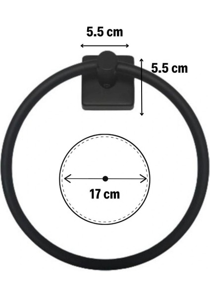 Kendiliğinden Yapışkanlı Siyah Paslanmaz Metal Yuvarlak Havluluk (4887) indirimleri
