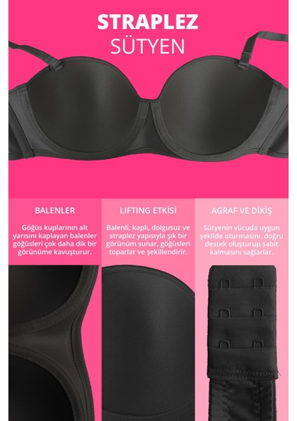 Lol Up Push Up Balenli Siyah Sütyen fiyatları