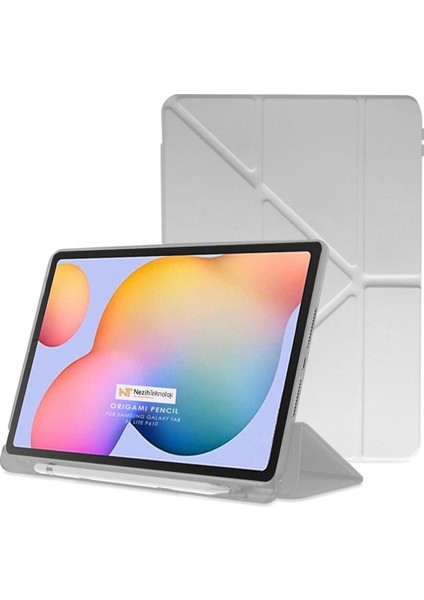 Huawei Matepad Pro 12.2 Inç Uyumlu Akıllı Kapak Kalem Bölmeli Tri Folding Tablet Kılıfı