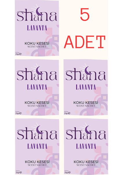 5'li Lavanta Dolap Ayakkabılık ve Çekmece Parfümlü Kese Kokusu Oda Koku Kesesi