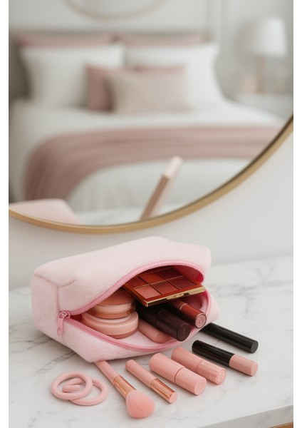 Peluş Yumuşacık Makyaj Çantası - Kozmetik Organizeri fiyatları