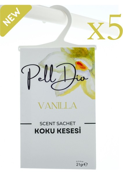 5'li Vanilya Dolap Ayakkabılık ve Çekmece Parfümlü Kese Kokusu Oda Koku Kesesi