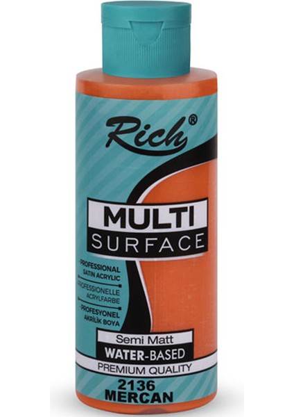 Rich Akrilik Boya Multi Surface 120 cc Mercan 120-2136