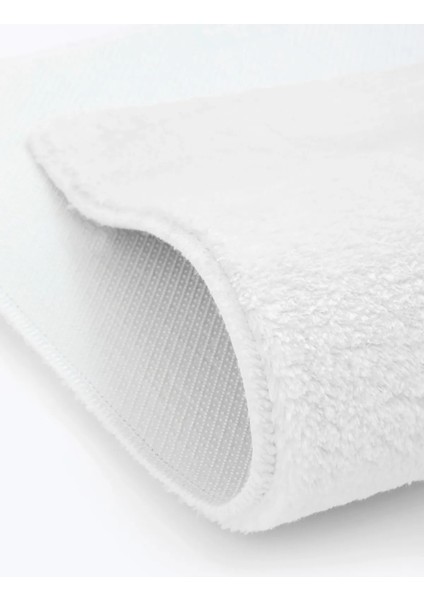 Beyaz Cloudy Yuvarlak Post Peluş Halı Kaymaz Taban Yumuşacık Yolluk fırsatları