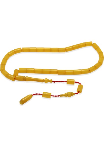 Sistemli Kesme Kesim Sarı Mini Boy Ateş Kehribar Tesbih