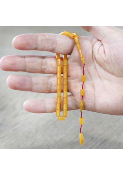 Sistemli Kesme Kesim Sarı Mini Boy Ateş Kehribar Tesbih modelleri