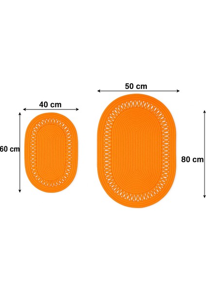 Terra 4’lü Banyo Seti – 2’li Oval Paspas & 2’li Oval Sepet, Doğal Halat Dokuma, El Yapımı - Premium modelleri