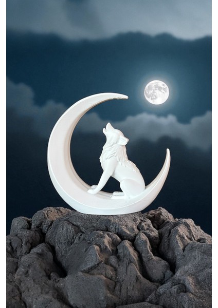 Modern Kurt Heykeli – Hilal Ay Tasarımlı Masa Üstü Dekoratif Aksesuar 12 x 12 cm Beyaz modelleri