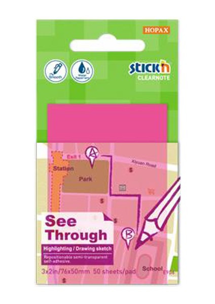 Hopax Stıckn Yapışkanlı Not Kağıdı Yarı Saydam 50 Yp 76X51 Neon Pembe 21707 fiyatları