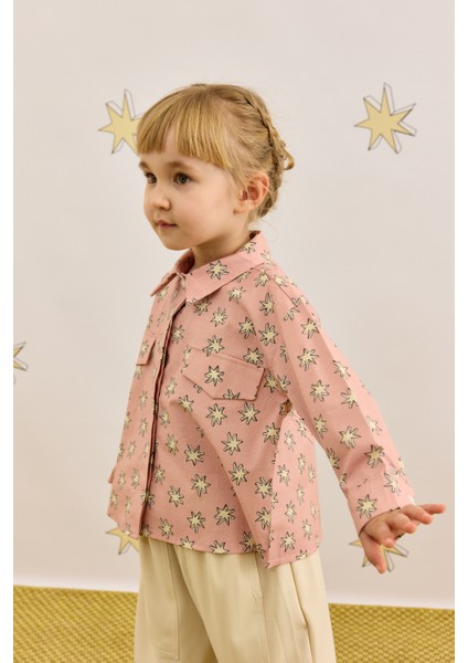 Yıldız Desen Gömlek Pembe fırsatları