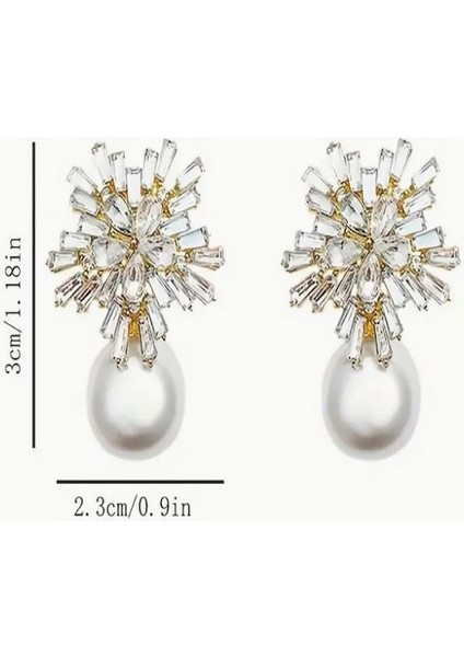 Zarif Incili Kar Tanesi Küpeler indirimleri