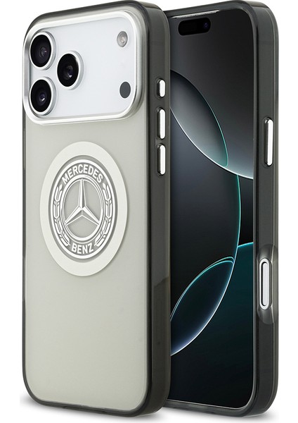 iPhone 17 Pro Max Kılıf Mercedes Benz Lisanslı M-Safeli Çift Katmanlı Pc Nostaljik Yıldız Kapak Gri