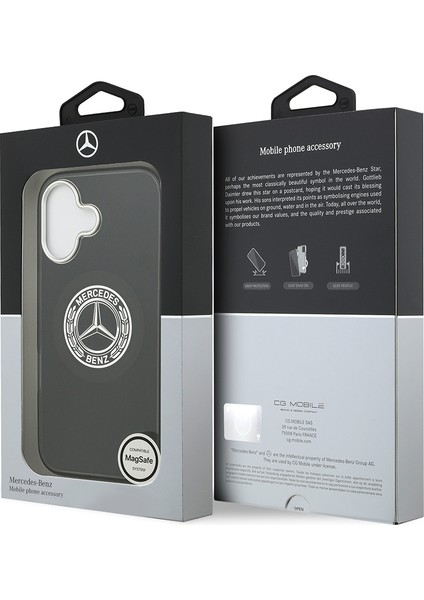 iPhone 17 Uyumlu Kılıf Mercedes Benz Lisanslı M-Safeli Çift Katmanlı Pc Nostaljik Yıldız Kapak Siyah