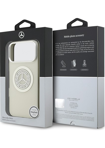 iPhone 17 Pro Max Kılıf Mercedes Benz Lisanslı M-Safeli Çift Katmanlı Pc Nostaljik Yıldız Kapak Gri
