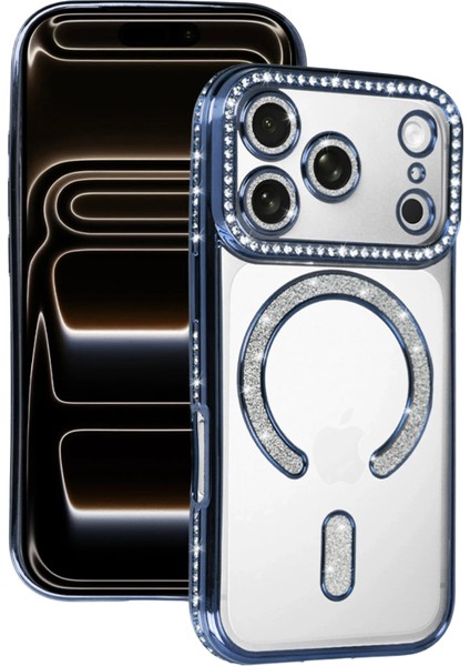 Nrzsnt Newface Apple Iphone 17 Pro Joke Simli Magneticsafe Kılıf - Mavi