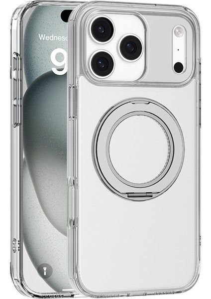 iPhone 17 Pro Uyumlu Kılıf M-Safeli Standlı Airbag Tasarımlı Mutural Fresh Serisi Kapak Şeffaf