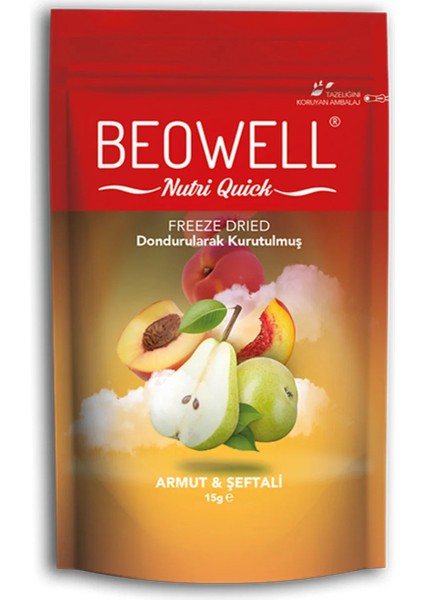 Nutri Quick – Freeze Dried Dondurularak Kurutulmuş Armut & Şeftali