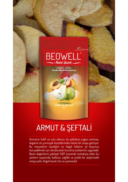 Nutri Quick – Freeze Dried Dondurularak Kurutulmuş Armut & Şeftali indirimleri
