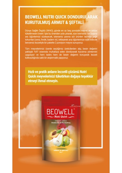 Nutri Quick – Freeze Dried Dondurularak Kurutulmuş Armut & Şeftali