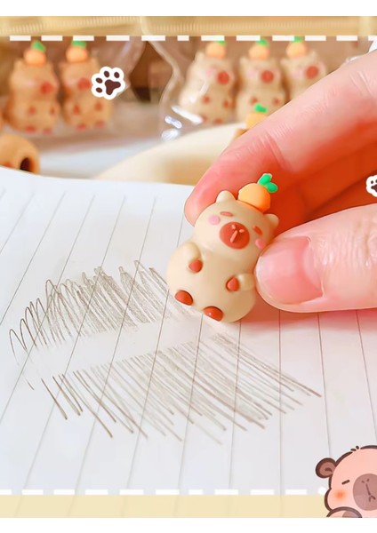 Capybara Kapibara Hem Kalem Başlığı Hem Silgi Ikisi Bir Arada Silgi ve Kalem Süsü (3’lü Set) fiyatları