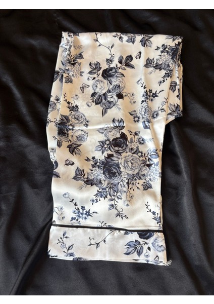 Çiçekli Pantolon Uzun Kollu Saten Takım modelleri