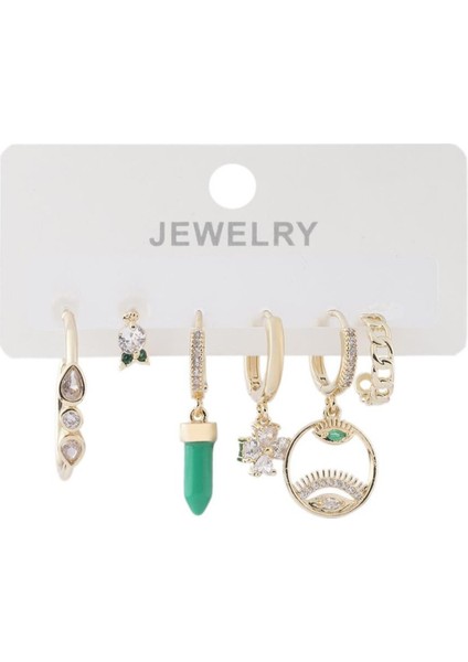 Altılı Set Küpe Gold