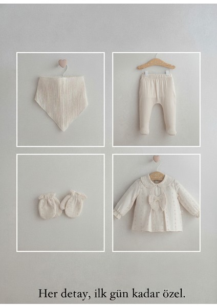 Kız Bebek 5'li Yeni Doğan Dantelli Müslin Zıbın Takımı %100 Pamuk | Yeni Doğan Hediyelik modelleri