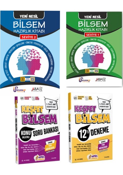 Bilsem Eğitim Seti Soru Bankası Deneme Seti Tüm Sınıflar Için 4 Parça Bilsem Özel Set