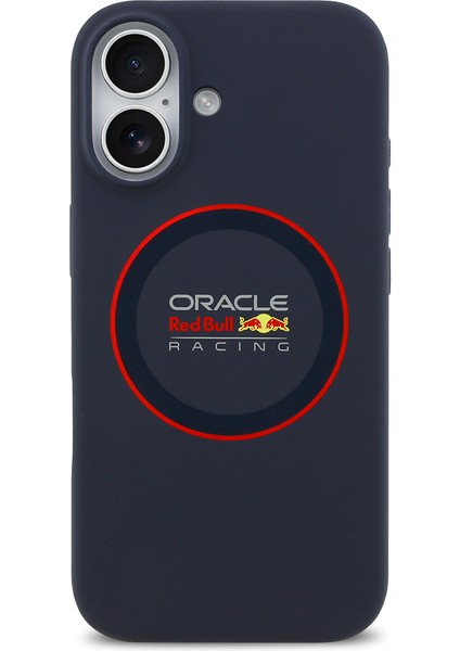 iPhone 17 Uyumlu Kılıf Redbull Lisanslı M-Safeli Kırmızı Halka ve Logo Silikon Kapak Lacivert modelleri