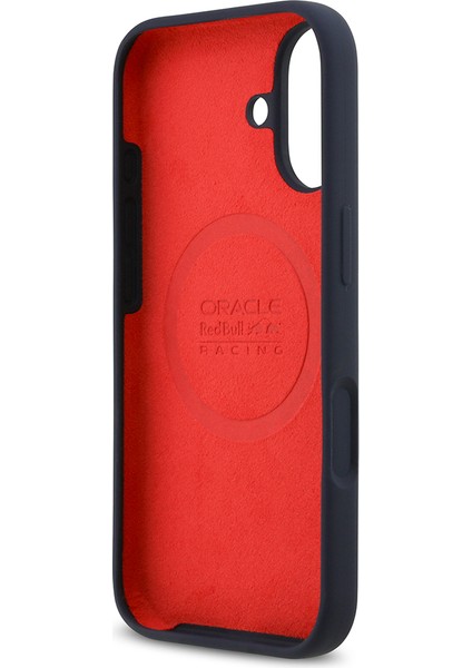 iPhone 17 Uyumlu Kılıf Redbull Lisanslı M-Safeli Kırmızı Halka ve Logo Silikon Kapak Lacivert