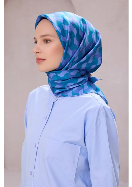 Geometrik Desen Ipek Twill Eşarp 4211D01 33