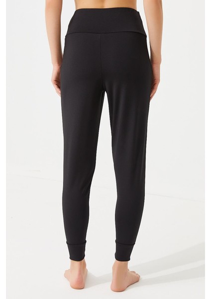 Siyah Yüksek Bel Kadın Çift Cepli Jogger Eşofman Altı modelleri