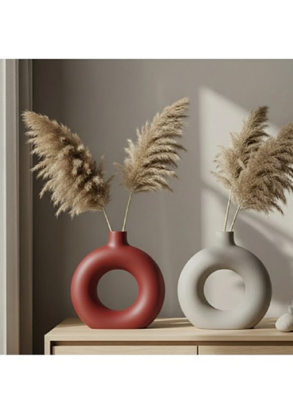 Yılbaşı Hediyesi: Pampaslı Kışlık Dekorasyon Ikili Halka Vazo Seti fiyatları