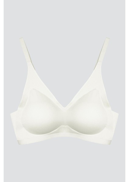Krem Lazer Kesim Dikişsiz Sütyen Çıkarılabilir Pedli Hayalet Sütyen Agraflı Ayarlanabilir Askılı