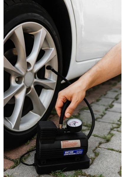 Buğz 250 Psı 12V Taşınabilir Mini Hava Kompresörü | Oto Lastik Şişirme Pompası | Araba, Motosiklet, Bisiklet Uyumlu