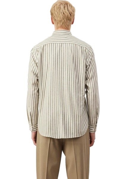 Erkek Regular Fit Çizgili Pamuklu Uzun Kollu Gömlek Modern ve Konforlu Bir Stil Sunuyor Şık modelleri