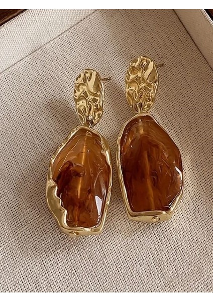 Vintage Zarif Geometrik Şekilli Sallantılı Küpeler-Kc Altın Kaplama modelleri