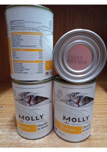 Sos Içinde Parça Tavuklu Yetişkin Kedi Konservesi 400GR 5 Adet