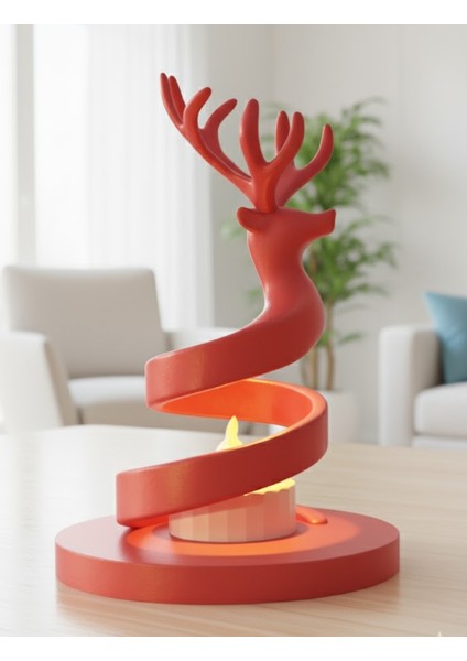 3D Tasarım Geyik Figürlü Spiral Gece Lambası – Dekoratif LED Işık fiyatları