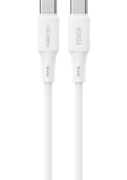 RS52CC Type-C To Type-C Pd Hızlı Şarj Özellikli Data ve Şarj Kablosu 65W 1m Beyaz