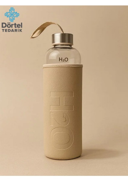H2O Deri Kılıflı Cam Matara 1000 ml