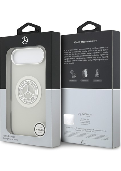 iPhone 17 Air Kılıf Mercedes Benz Lisanslı M-Safeli Çift Katmanlı Pc Nostaljik Yıldız Kapak Gri