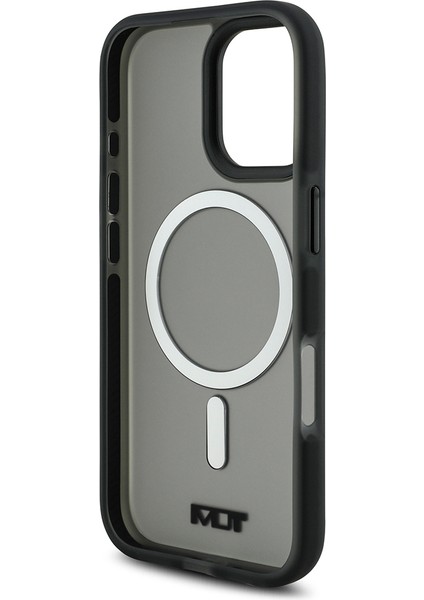 iPhone 17 Uyumlu Kılıf Tumı Orjinal Lisanslı M-Safe Şarj Özellikli Buzlu Transparan Kapak Siyah