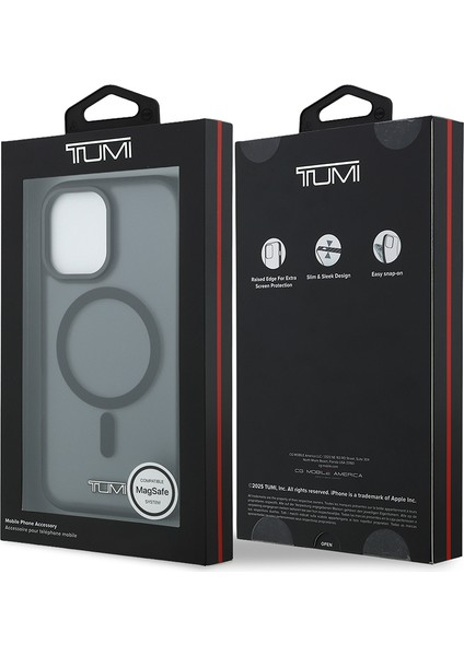 iPhone 17 Uyumlu Kılıf Tumı Orjinal Lisanslı M-Safe Şarj Özellikli Buzlu Transparan Kapak Siyah