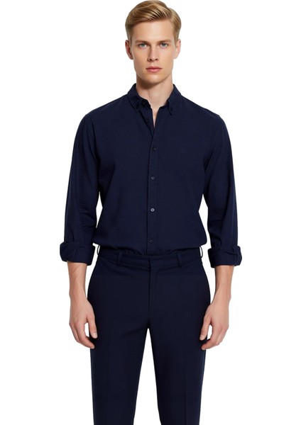 Unisex Regular Fit Pamuklu Keten Görünümlü Uzun Kollu Gömlek Gündelik Şıklık Sunar Estetik fırsatları