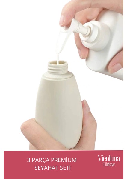 Premium Ürün Özel Çantalı Taşınabilir Tatil Seyahat Plaj Deniz Makyaj Krem Sprey Banyo Seti 3 Parça fiyatları
