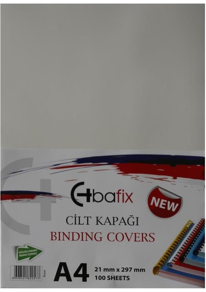 Bafix Cilt Kapağı Plastik Opak A4 160 Mıc Beyaz (100 Lü)
