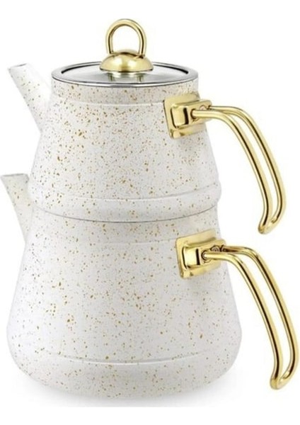 Granit Çaydanlık Metal Gold Kulplu