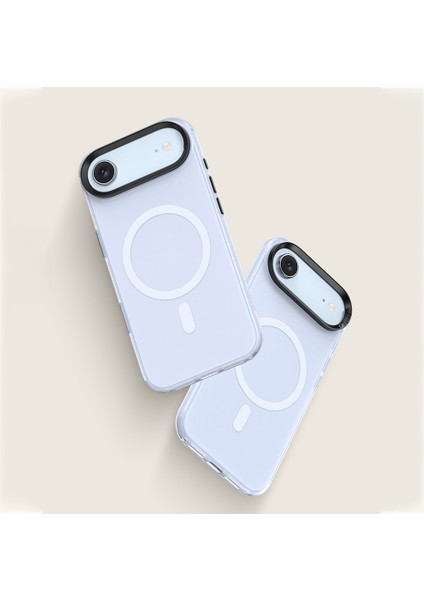 iPhone 17 Air Uyumlu Kılıf M-Safe Şarj Özellikli Benks Lucid Armor Magnetik Kapak Açık Mavi modelleri