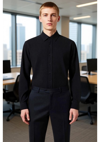 Erkek Dokulu Uzun Kollu Gömlek Regular Fonksiyonel Dayanıklı Kaliteli Konforlu Estetik Şık fırsatları